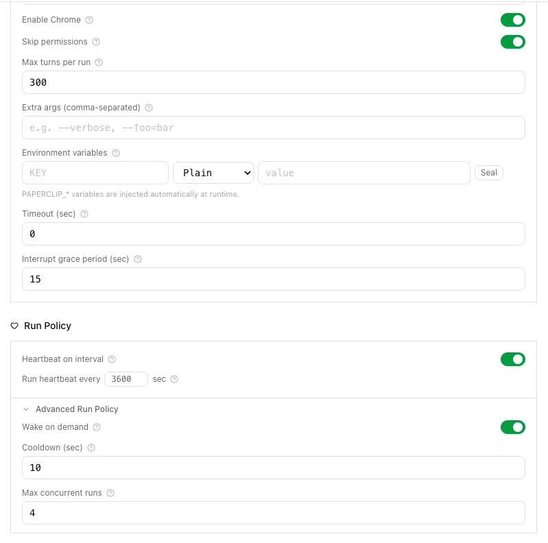 Per-run runtime limits