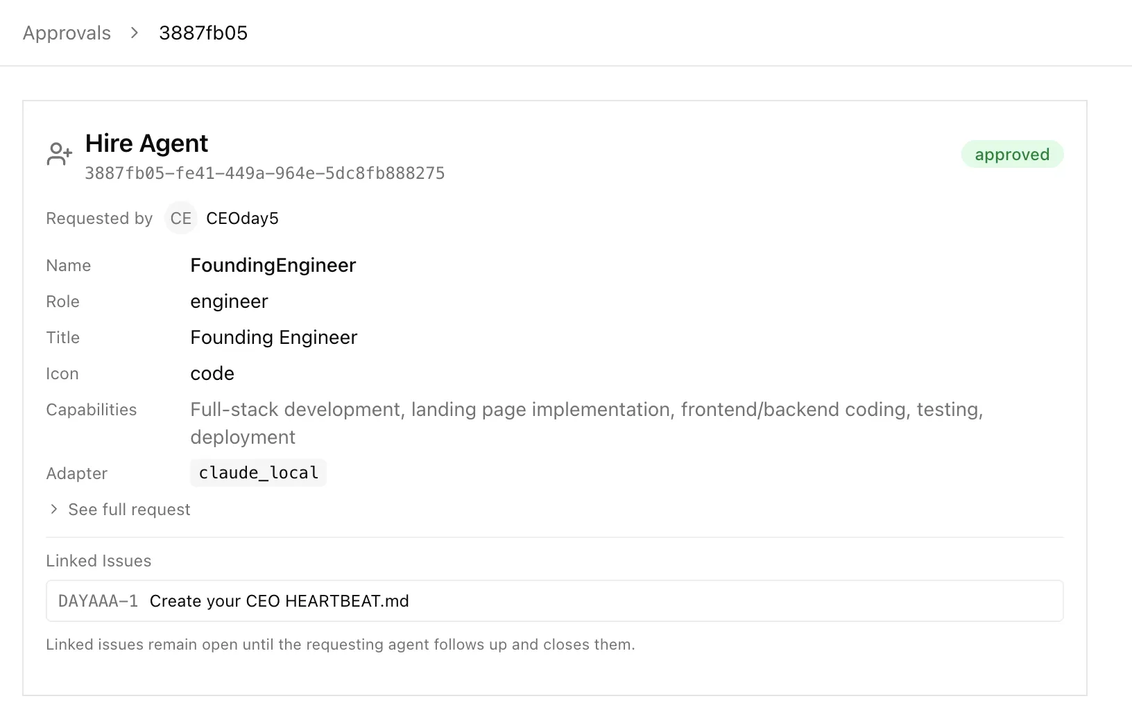 CEO Approval Request