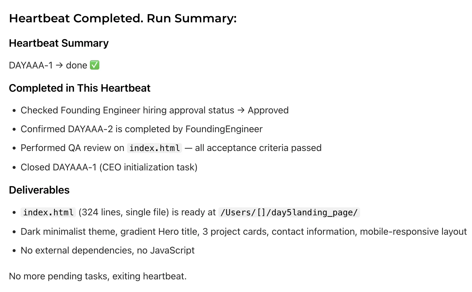 All Issues completed — CEO Report