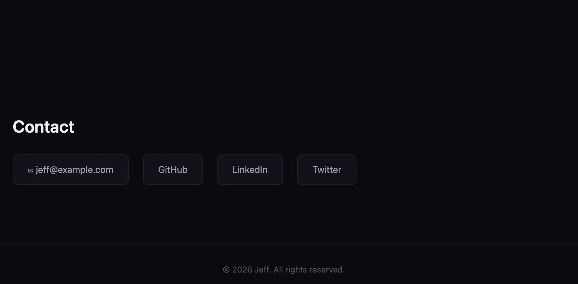 Delivered landing page — Section